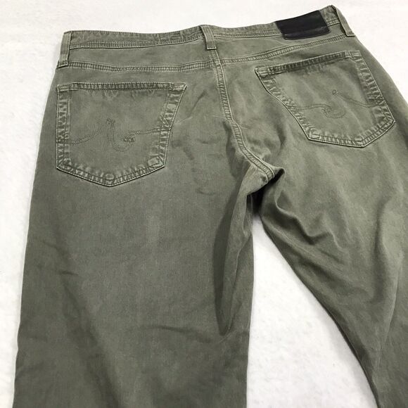 ADRIANO GOLDSCHMIED Graduate Jean Men 34x34 (36x26 hemmed) Olive Green Tailored - Picture 9 of 16